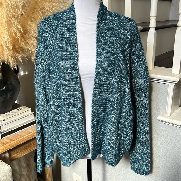 Cabi Astral Cable Knit Long Sleeve Open Cardigan Sweater Size Medium - Picture 2 of 7